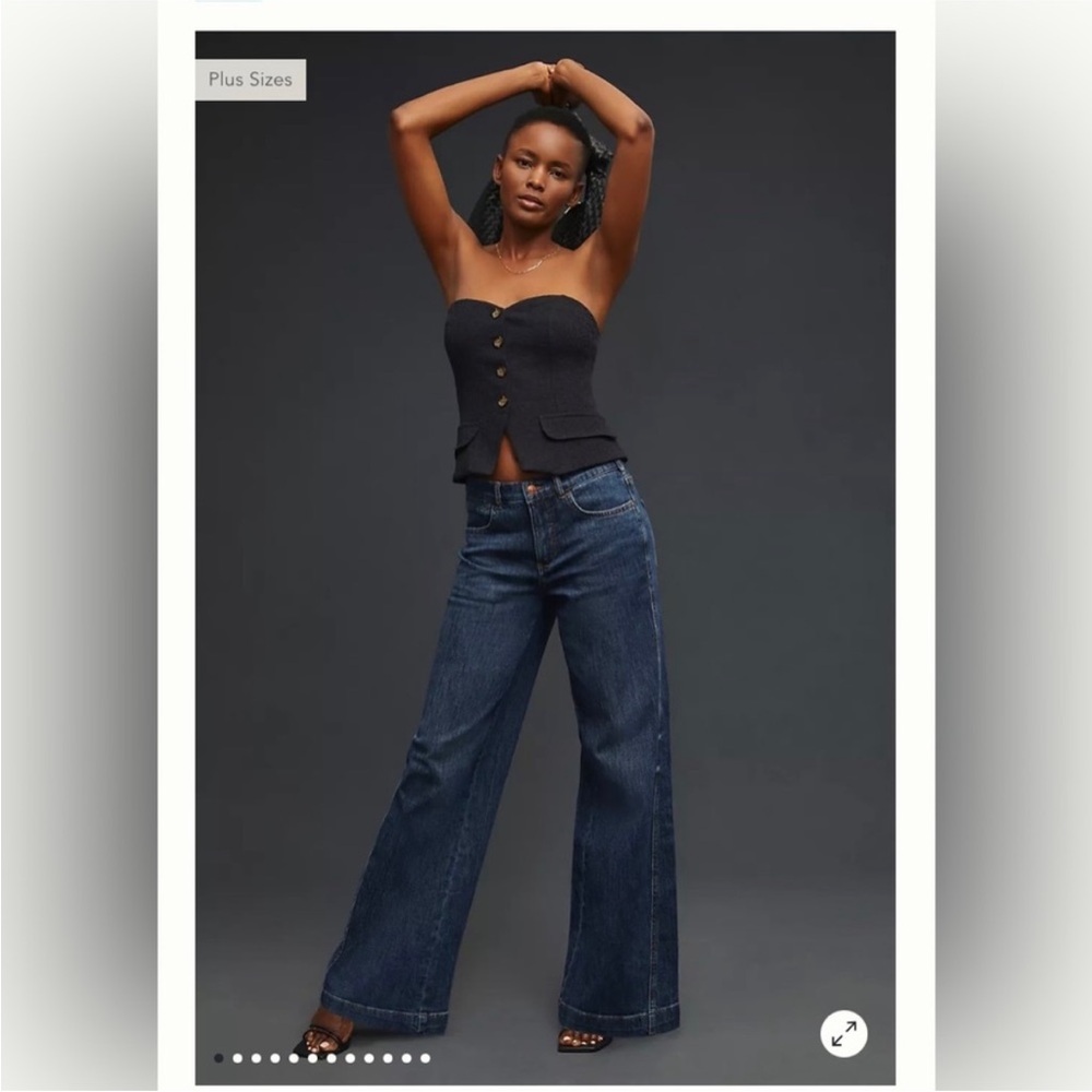 Pilcro and the Letterpress Indigo Wide Leg Jeans